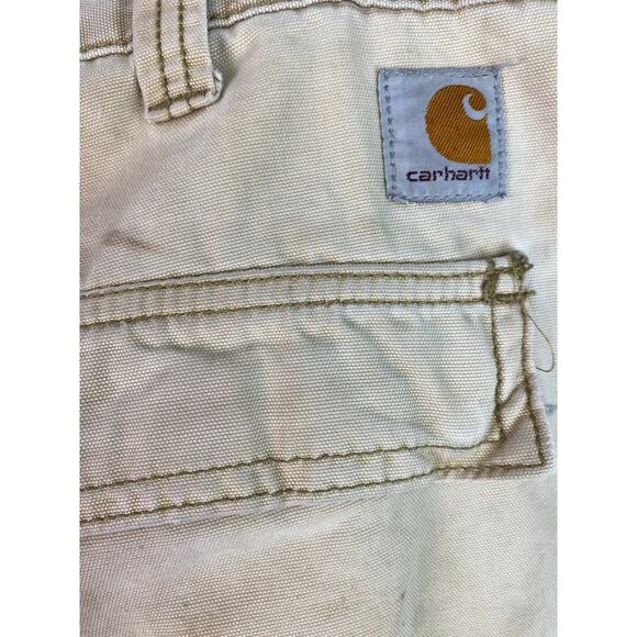 Carhartt Men's 34X34 Light Tan Relaxed Fit Distressed Cargo Utility Work Pants - Picture 7 of 10
